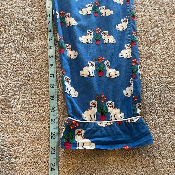 Printfresh Blue Long Pajama Set Dog Pattern, Anthropologie, Organic Cotton, XXS - Picture 11 of 16